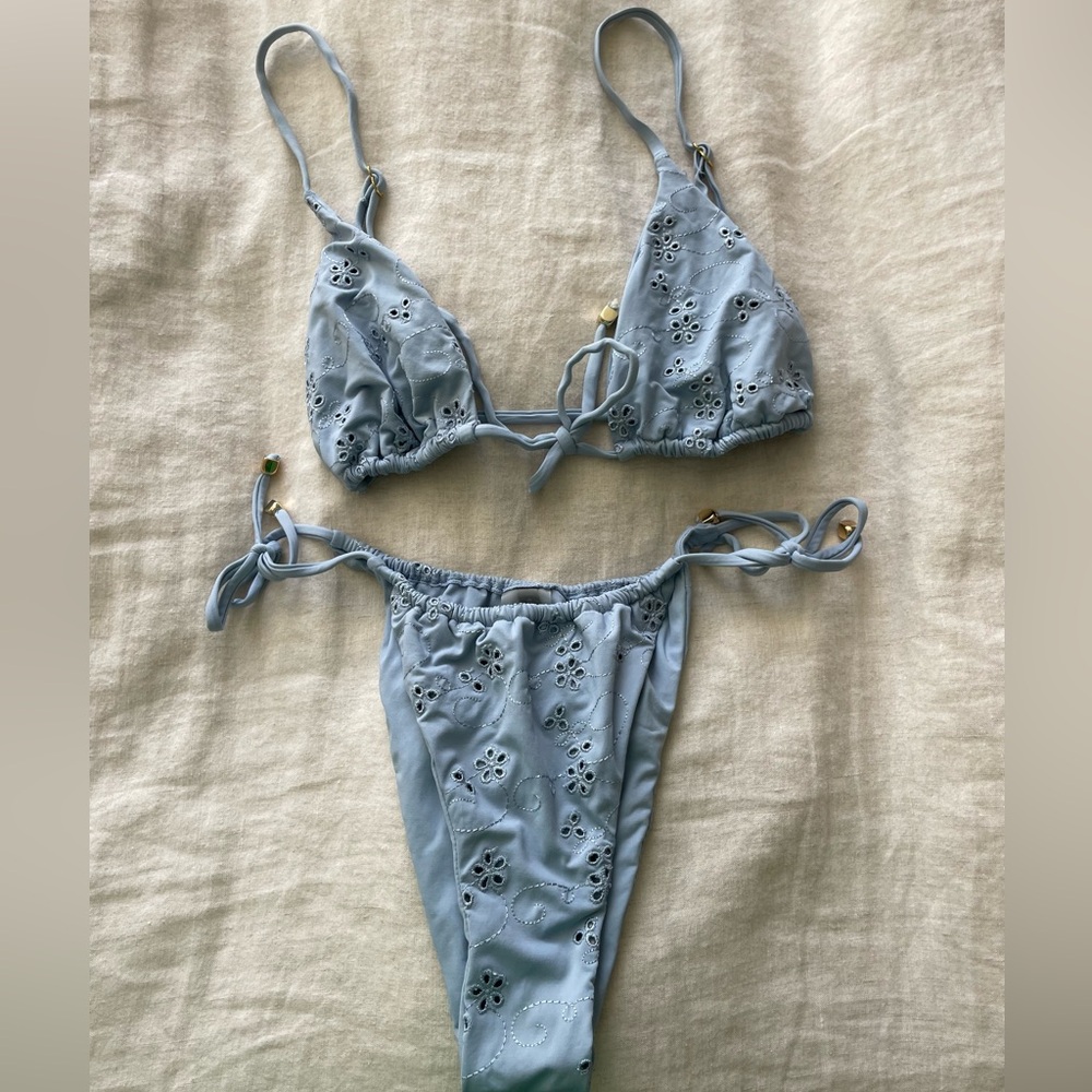 Blackbough Swim Baby Blue Eyelet bikini set